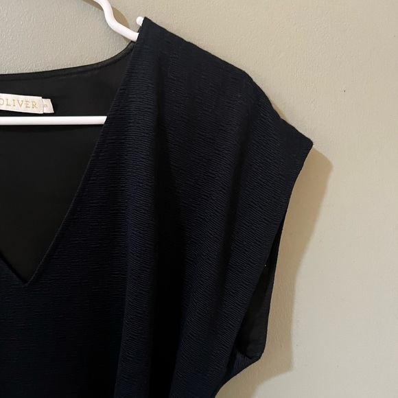 Marie Oliver Blue Sheath Dress Sleeveless V-Neck - Picture 7 of 13